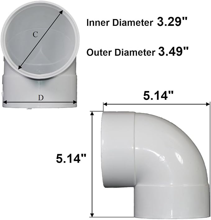 NDS 3P02 PVC 90-Degree Elbow, for Hub X Hub solvent-weld connections, for Use - Image 3