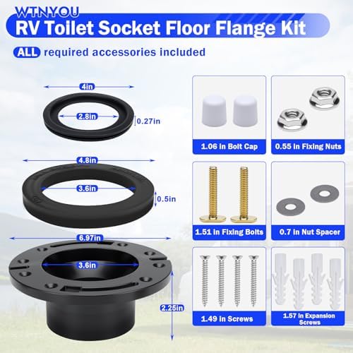 RV Toilet Seal and 3 Inch Toilet Flange Kit - Image 3