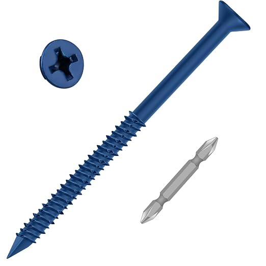 1/4" x 4" Concrete Screw Anchor Blue Flat Head Screws by Etauwe