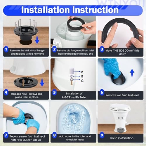 RV Toilet Seal and 3 Inch Toilet Flange Kit - Image 7