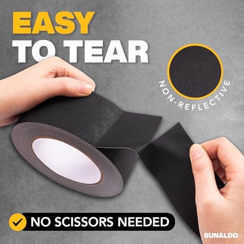 Gaffers Tape Heavy Duty, Easy Rip, No Residue | Black - Image 5
