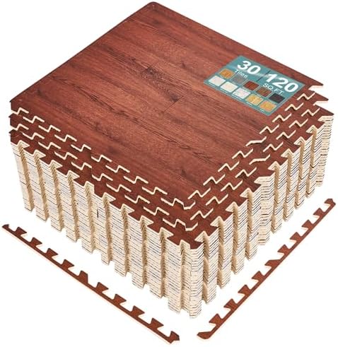 Sorbus Interlocking Wood Grain Foam Floor Tiles by Sorbus
