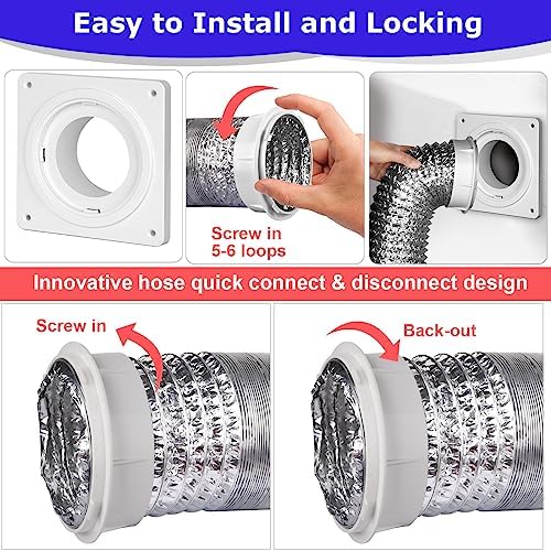 Dryer Vent Connector Kit, Dryer Vent Wall Plate - Image 5