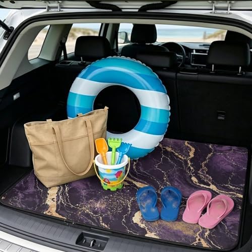 Purple Marble Work Trunk Mat Heavy Duty Foldable Cargo Liner - Image 2