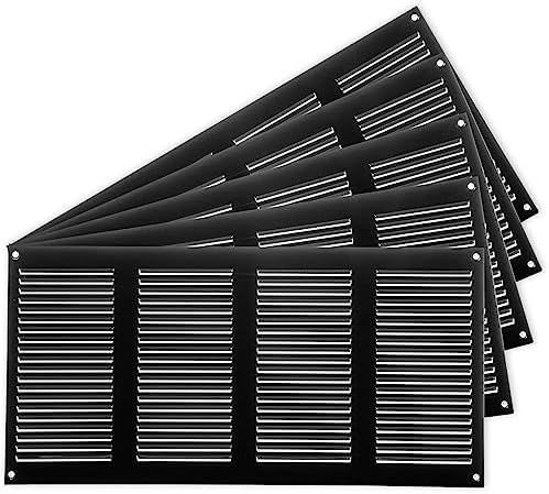 Repa Market 5-Pack Air Vent Cover 16x8 Inch Black Galvanized Steel Louvered by RepaMarket
