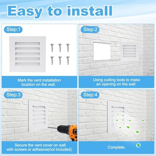 PATIKIL 8 x 16 Inch Gable Vent, 14 x 6 Inch Duct Opening Size - Image 5