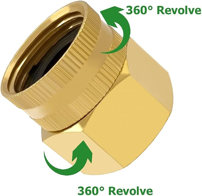 Hooshing 3PCS Garden Hose Adapter 1" NPT Female to 3/4" GHT Female Thread | - Image 2
