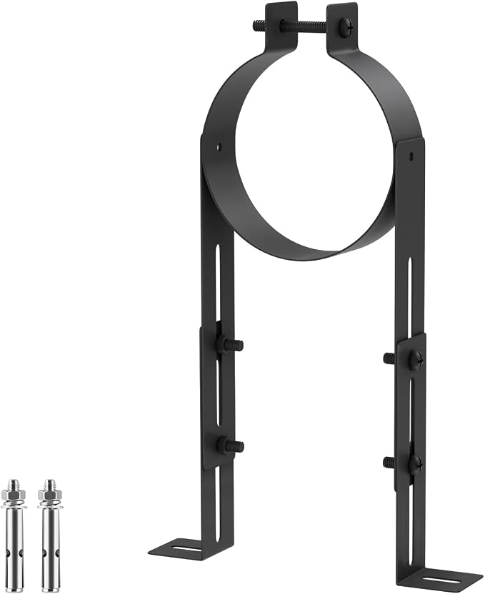 4 Inch Chimney Pipe Support Bracket, Adjustable Vent Wall Strap, Stainless by Fardtry