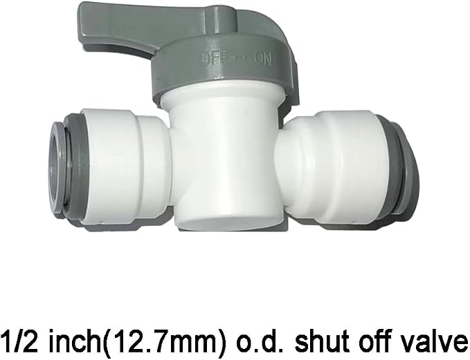 Acetal Copolymer 1/2" Tube OD Tube Fitting, Hand Shut Off Valve, Push to connect - Image 2