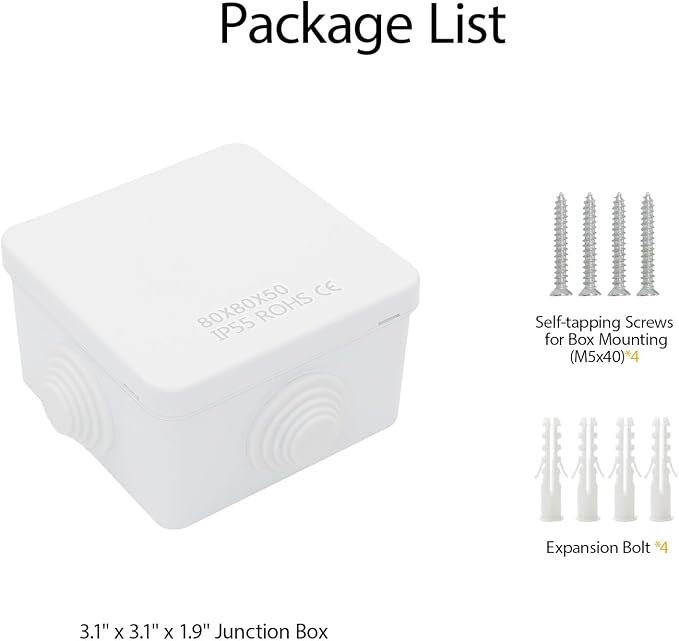 Junction Box, ABS Plastic IP55 Water Resistant and Dustproof, Universal - Image 9