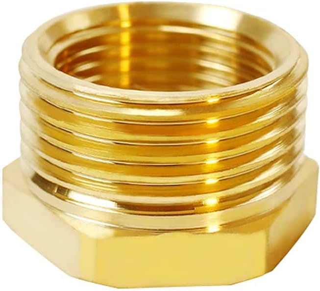 Joywayus Garden Hose Hex Bushing Reducer 1/2" NPT Female x 3/4" GHT Male | Cast - Image 6
