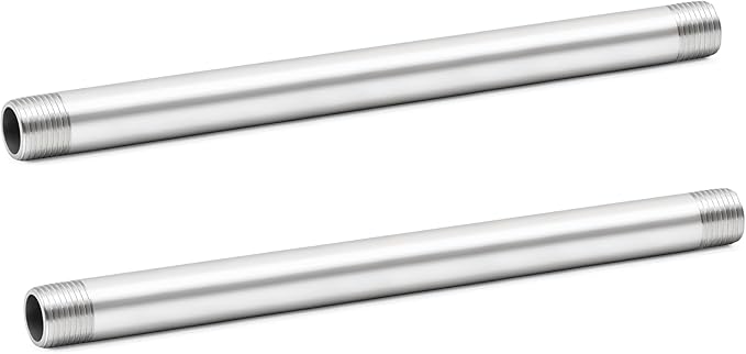 ChillWaves 304 Stainless Steel Pipe Fitting, Nipple Cast Pipe 1/2" NPT Male x by VisittheCHILLWAVES