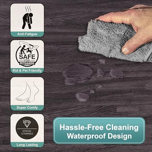 Sorbus Wood Grain Floor Tiles Foam Mat EVA Interlocking Mats Tile 3/8-Inch - Image 4
