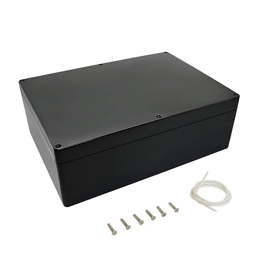 ABS Plastic Electrical Project Case Power Junction Box, Project Box Black 10.4" by LeMotech