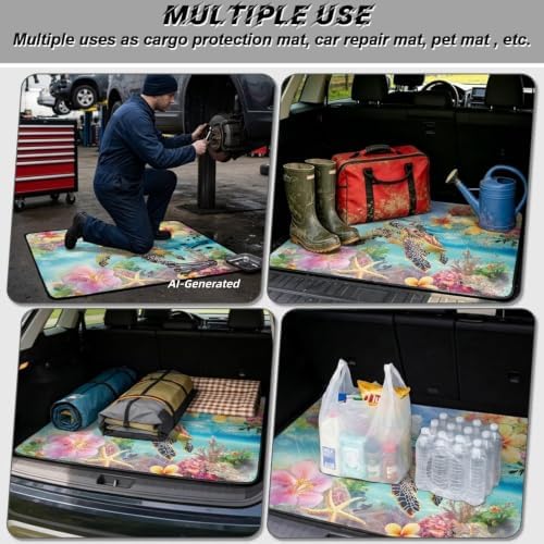 ELEQIN Car Trunk Mat, All Weather Cargo Liner Trunk Protection, Tropical Sea - Image 3