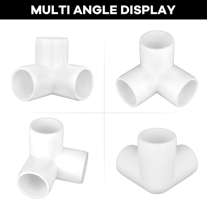 12-Pack 3 Way PVC Fittings 3/4 Inch, Furniture Grade PVC Pipe Connector Elbow - Image 6