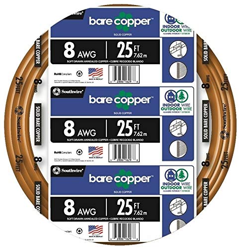Southwire 8-Gauge Bare Copper Wire – Solid Soft‑Drawn Uninsulated Copper by Southwire