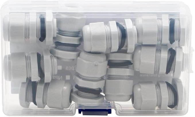 10-Pack 3/8" NPT Cable Glands, IP68 Waterproof Nylon PA66 Strain Relief Cord - Image 9