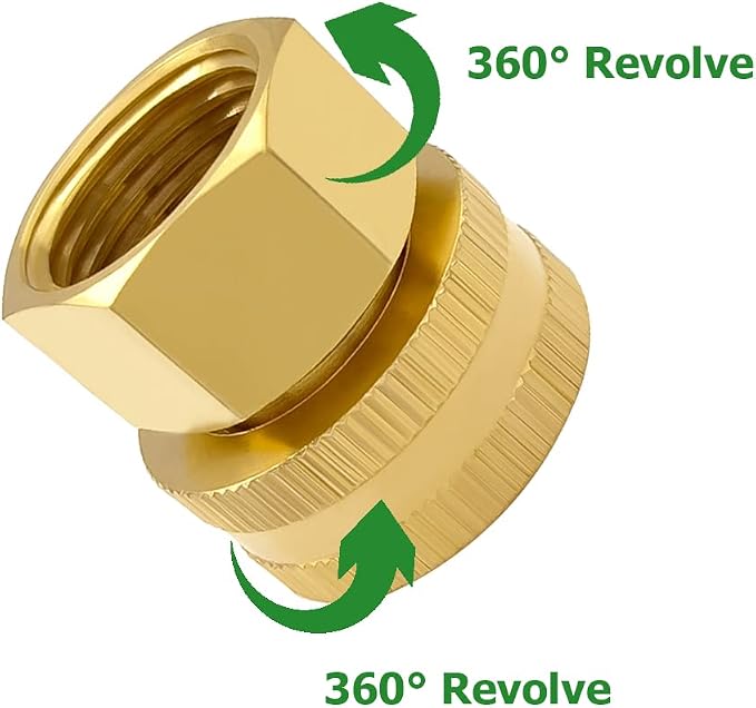 Hooshing 3PCS Garden Hose Adapter 1/2" NPT Female to 3/4" GHT Female Thread | - Image 2