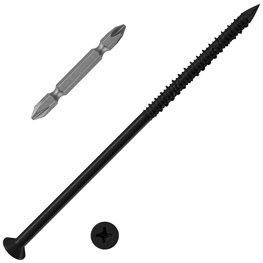 WenSilon 1/4" x6 Black Concrete Screw Anchor Black Flat Head by Wensilon