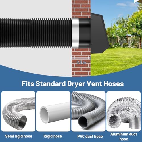 8 Inch Dryer Vent Cover Outside, Galvanized Steel Exterior Hooded Wall Vent - Image 4
