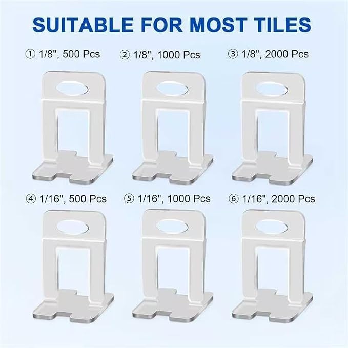 DGSL Tile Spacers 2400 Pcs Tile Clips, Tile Leveling System Clips 1/32 Inch | - Image 6