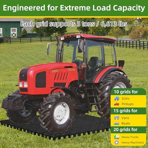 15 Pcs 15.7" x 15.7" Heavy Duty Ground Protection Mats, Interlocking Non-Slip - Image 4