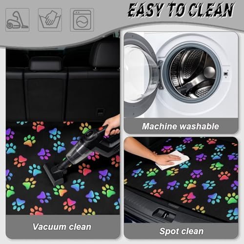 Colorful Dog Paw All Purpose Trunk Mat Universal Waterproof Cargo Liner - Image 5