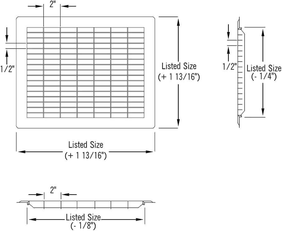 Imperial RG1114 Heavy Gauge Floor Return Air Grille, 6 x 12-Inch - Image 4