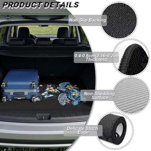 ELEQIN Boho Sea Turtle Floral, Car Cargo Liner, All Weather Heavy Duty Trunk - Image 6