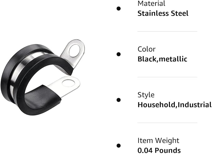 LOKMAN 20 Pack 1/2 Inch Stainless Steel Cable Clamp, Rubber Cushioned Insulated - Image 8