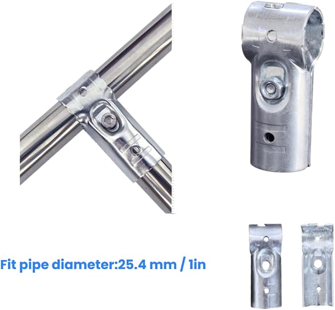6 Pcs T Clamps Pipe Connector, End Rail T Clamp, Metal Clamp Fittings, - Image 3
