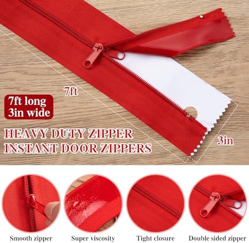 6 Rolls Heavy Duty Zipper for Dust Barriers, 7 ft x 3 Inch - Image 2