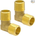 Hooshing 2PCS 90 Degree Street Elbow 1/2" NPT Male to 1/2" NPT Male Solid Brass by Hooshing