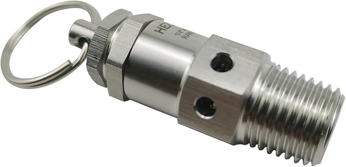 1/4" NPT Male Adjustable Pressure Relief Safety Valve, 30psi Set Pressure - Image 5