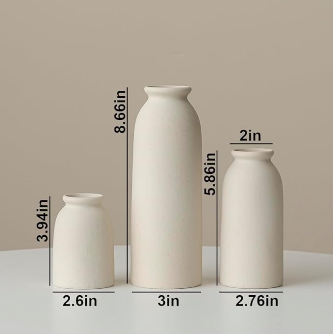 Ceramic Vase Set-3, Small Flower Vases - Image 5