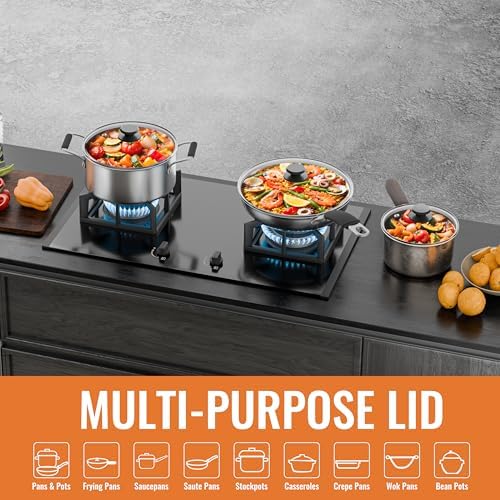 Tempered Glass Lids for Pots and Pans, Cast Iron Skillet Lid 10.5 Inch - Image 6
