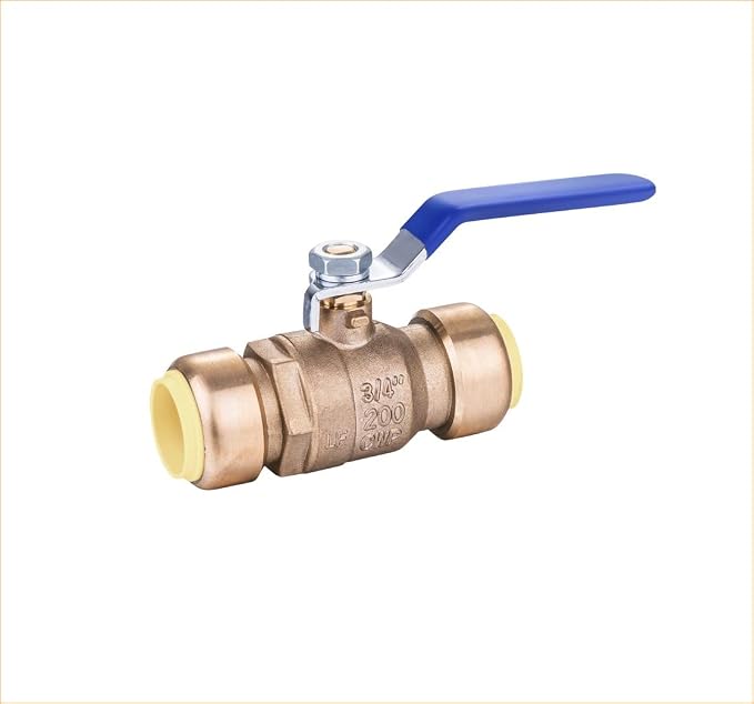EZ-Fluid 1/2" Push to Connect Push Fit Ball Valve Heavy Duty Brass Full Port by EZ-FLUIDPlumbingProducts