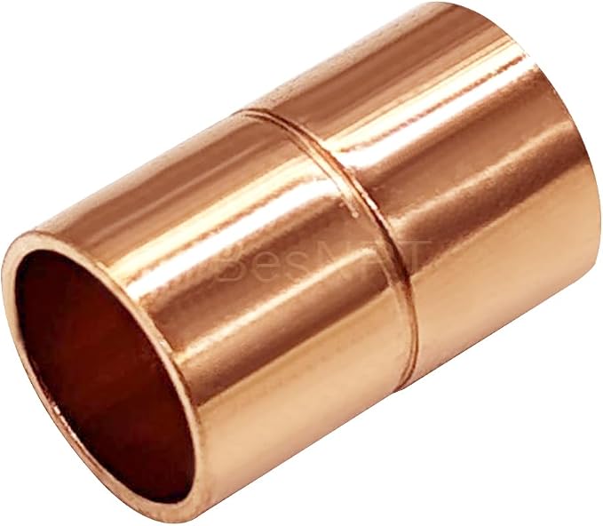 10 Pcs 1/4 Inch Straight Copper Coupling Fittings, Pipe Solder Joint | C X C - Image 3