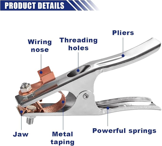 2PCS 500A Welding Ground Clamp, Manual Welder Electrode Clamp, Welder Ground - Image 4