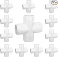 12 Pack 1" Cross PVC Fitting Connector, 4-Way Cross Furniture Grade Elbow by TianTianUp