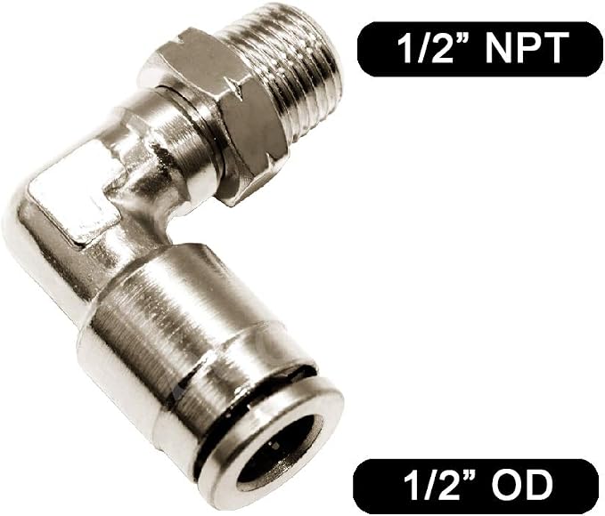 Beduan Brass BPL Push to Connect Air Fittings Elbow 1/2" Tube OD x 1/2" NPT - Image 2