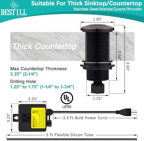 BESTILL Sink Top Garbage Disposal Air Switch Kit - Image 6
