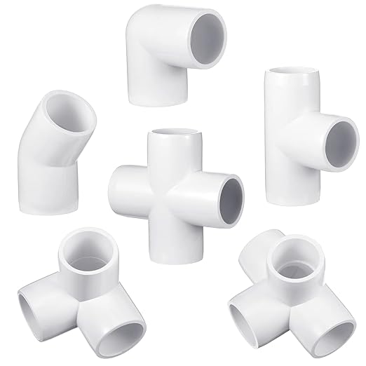 Xuniea 42 Pieces 1 Inch PVC Pipe Fittings Elbow Set Tent Connection Tee Heavy by Xuniea