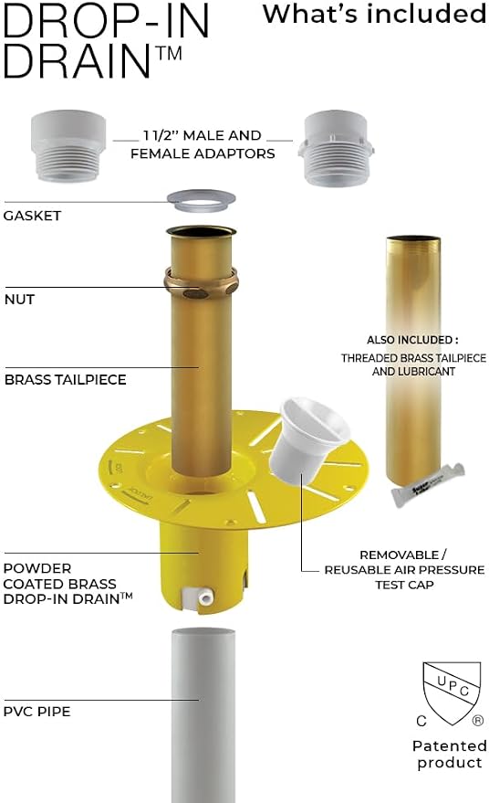 Freestanding Bathtub Drain Kit – Rough-in Installation System, Fits 1-1/2" - Image 3