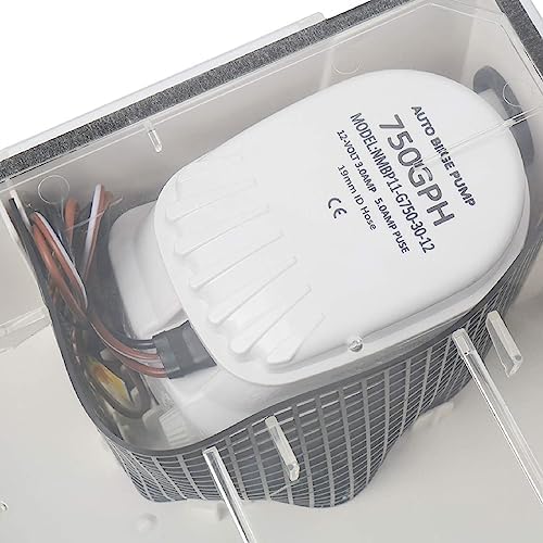 NovelBee 12V Boat Shower Sump Pump Box Marine, 750 GPH Shower Bilge Pump Kit - Image 6