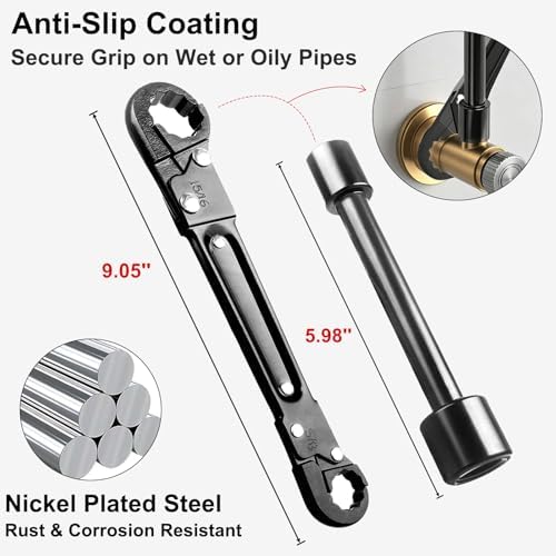 Angle Stop Wrench Kit 3-Piece — 15/16" & 5/8" Plumber Tool + Bonus... - Image 2