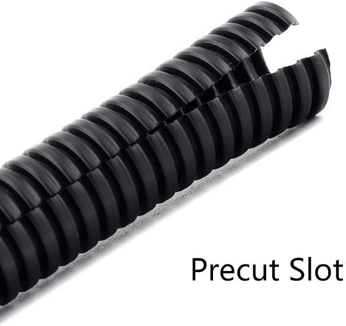 20FT 1/4in Wire Loom Split Tubing Auto Wire Conduit Flexible Cover Black - Image 6