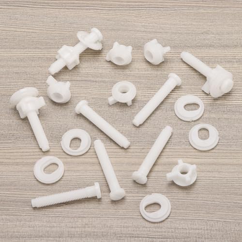 8Pcs Toilet Seat Screws Replacement Kit, Plastic Toilet Seat Hinge Bolts Screws - Image 5