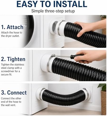5FT Dryer Vent Hose 4 Inch, Flexible Aluminum Dryer Exhaust Hose - Image 5